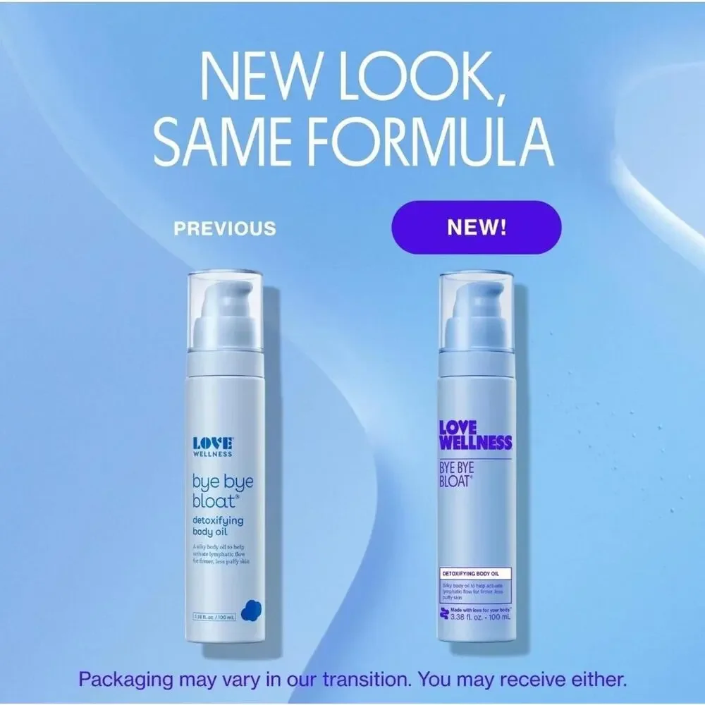 Love Wellness Bye Bye Bloat Detoxifying Body Oil Skin Relief Massage Oil Femcare